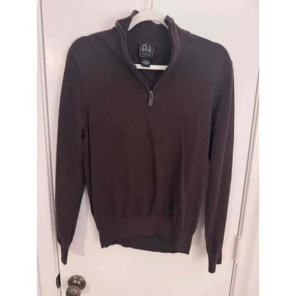 Jos A Bank Traveler 100% Pima Cotton Sweater Bundle Tan and Coffee Brown Size M - Picture 2 of 7